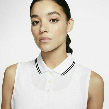 Polo Shirt Nike Dri-Fit Victory Solid Sleeveless Womens Polo Shirt White/Black/Black M - 6
