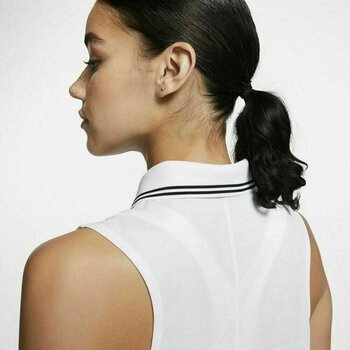 Poloshirt Nike Dri-Fit Victory Solid Sleeveless Womens Polo Shirt White/Black/Black M - 7