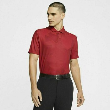 Polo Shirt Nike TW Dri-Fit Camo Jacquard Mens Polo Shirt Gym Red/Black S - 3