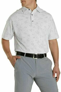 Риза за поло Footjoy Lisle Engineered Stripe бял-Cив XL - 2