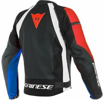Кожено яке Dainese Nexus Leather Jacket Black/Lava Red/White/Blue 56 - 2