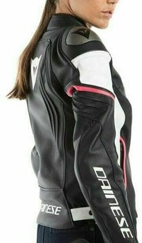 Kožna jakna Dainese Racing 3 Lady Black/White/Fuchsia 40 Kožna jakna - 3