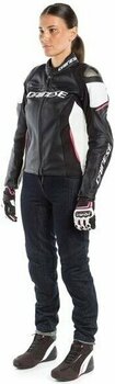 Leather Jacket Dainese Racing 3 Lady Black/White/Fuchsia 44 Leather Jacket - 4