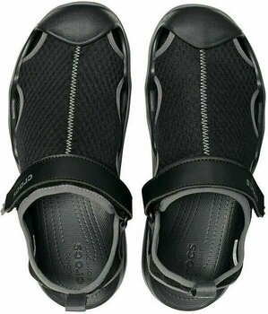 Mens Sailing Shoes Crocs Men's Swiftwater Mesh Deck Sandal Black 41-42 - 4