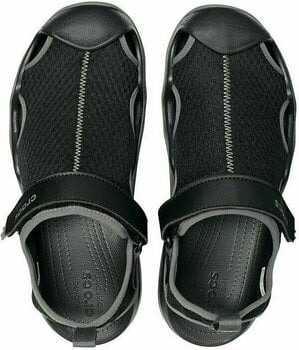 Mens Sailing Shoes Crocs Men's Swiftwater Mesh Deck Sandal Black 46-47 - 4