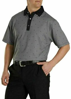 Polo košeľa Footjoy Birdseye Argyle Čierna-Biela XL - 2