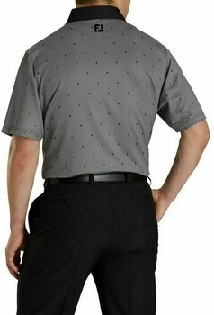 Polo košile Footjoy Birdseye Argyle Černá-Bílá XL - 3