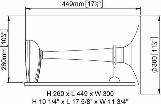 Lodní houkačka Marco PW3-BB White whistle 20/75 m, o300 mm + Electric valve 12V - 2