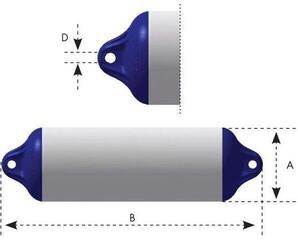 Фендер Ocean Heavy Duty H 8 White/Blue 22 cm 104 cm Фендер - 1