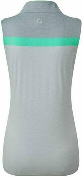Polo-Shirt Footjoy Lisle Engineered Stripe Heather Grey/White/Jade Stone XS - 2