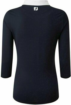 Chemise polo Footjoy Baby Pique 3/4 Sleeve Womens Polo Shirt Navy/White/Rose L - 2