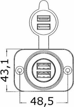Ficha marítima, tomada marítima Osculati Lighter/USB Socket - 3