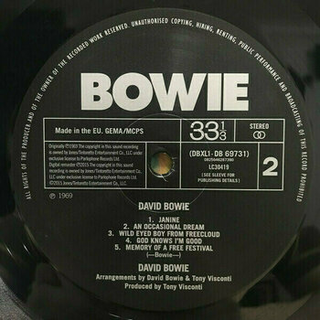 Δίσκος LP David Bowie - David Bowie (Aka Space Oddity) (2015 Remastered) (LP) - 3