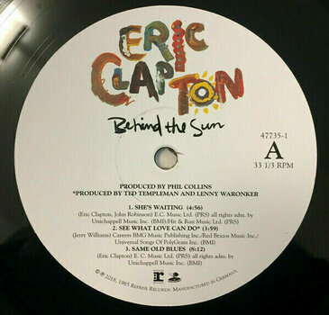 Vinyl Record Eric Clapton - Behind The Sun (LP) - 5