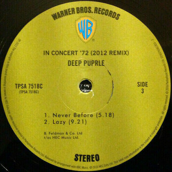 Disco de vinilo Deep Purple - In Concert '72 (2 LP + 7" Vinyl) - 5