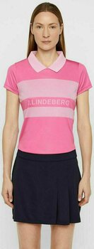 Poolopaita J.Lindeberg Corinna Tx Jaquard Womens Polo Shirt Pop Pink M - 3