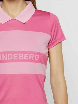 Polo Shirt J.Lindeberg Corinna Tx Jaquard Womens Polo Shirt Pop Pink M - 7