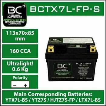 Motorcycle Battery BC Battery BCTX7L-FP-S Lithium - 2