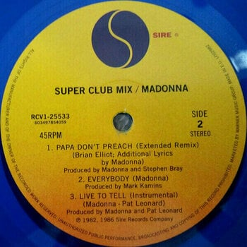 Грамофонна плоча Madonna - RSD - True Blue (Super Club Mix) (LP) - 7