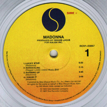 Vinyl Record Madonna - Madonna (Clear Vinyl Album) (LP) - 3