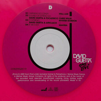 Vinyl Record David Guetta - One Love (Pink Vinyl) (LP) - 7