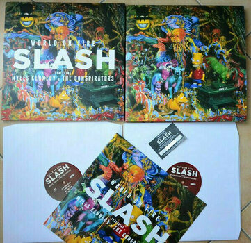 Vinylplade Slash - World On Fire  (Red Vinyl) (Limiited Edition) (LP) - 3