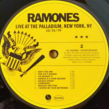 Vinylskiva Ramones - RSD - Live At The Palladium, New York, Ny (12/31/79) (LP) - 5