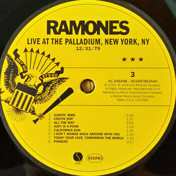 Vinylskiva Ramones - RSD - Live At The Palladium, New York, Ny (12/31/79) (LP) - 6