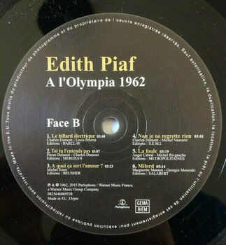Schallplatte Edith Piaf - A L'Olympia 1962 (LP) - 4