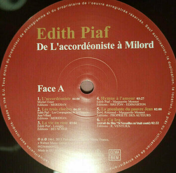 Disco de vinil Edith Piaf - De L'Accordeoniste A Milord (LP) - 3