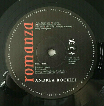 Vinyl Record Andrea Bocelli - Romanza Remastered (2 LP) - 8