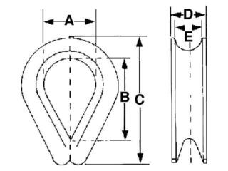 Wire Rope Accessory Talamex Thimble SS AISI 304 - 1