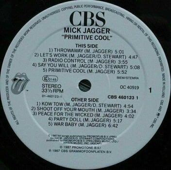 Vinyl Record Mick Jagger - Primitive Cool (LP) - 3