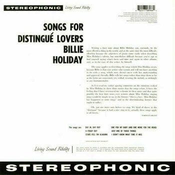 Schallplatte Billie Holiday - Songs For Distingue Lovers (LP) - 2