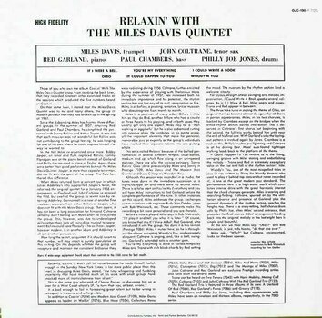 Vinyl Record Miles Davis Quintet - Relaxin' With The Miles Davis Quintet (LP) - 4