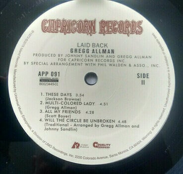 Disque vinyle Gregg Allman - Laid Back (LP) - 4
