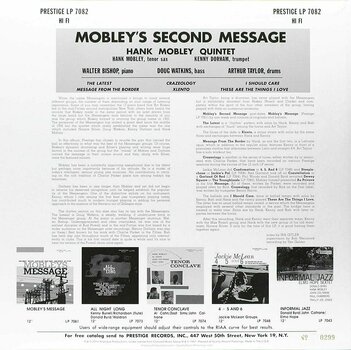 Vinyl Record Hank Mobley - Mobley's 2nd Message (LP) - 2