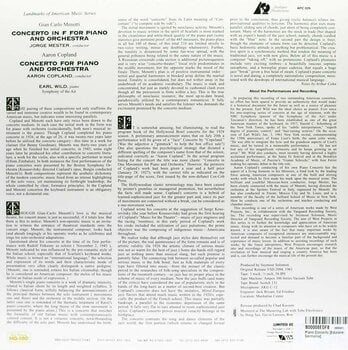 Schallplatte Aaron Copland - Copland/Menotti: Piano Concerto/Earl Wild (LP) - 2