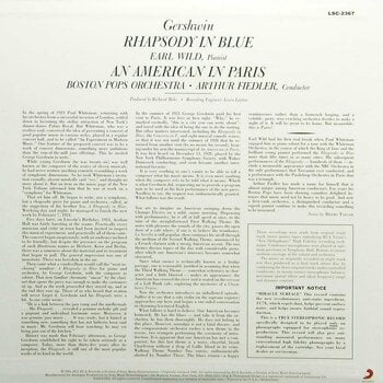 Disque vinyle Arthur Fiedler - Gershwin: An American In Paris / Rhapsody In Blue (LP) - 4