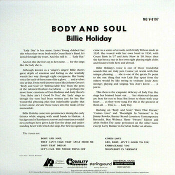 LP plošča Billie Holiday - Body And Soul (200g) (LP) - 2