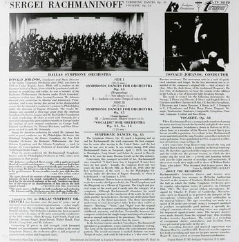 Disco de vinilo Donald Johanos - Rachmaninoff: Symphonic Dances & Vocalise (2 LP) - 2