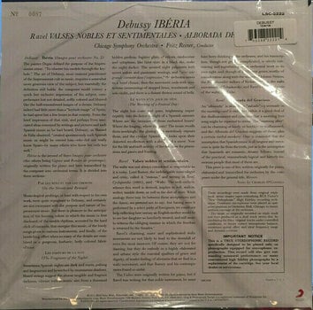 Vinyl Record Fritz Reiner - Debussy: Iberia/ Ravel: Alborado (LP) - 3
