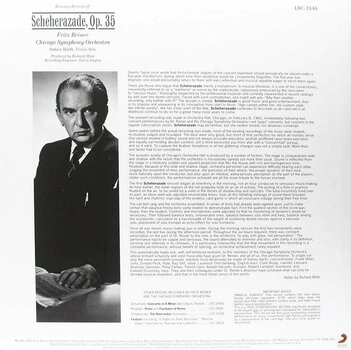 Грамофонна плоча Fritz Reiner - Rimsky-Korsakoff: Scheherazade (LP) - 2