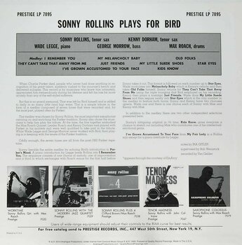 LP ploča Sonny Rollins - Rollins Plays For Bird (LP) - 2