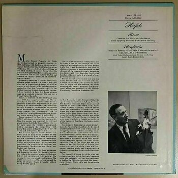 Vinyl Record Pfeiffer, Chase & Heifetz - Rozsa: Violin Concerto/Benjamin: Romantic Fantasy/ Heifetz (LP) - 2