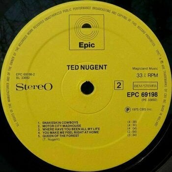 Vinyl Record Ted Nugent - Ted Nugent (LP) - 4