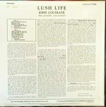 Vinyl Record John Coltrane - Lush Life (LP) - 2