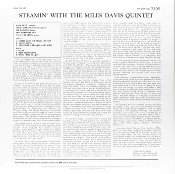 Vinyl Record Miles Davis Quintet - Steamin' With The Miles Davis Quintet (LP) - 2
