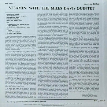 Płyta winylowa Miles Davis Quintet - Steamin' With The Miles Davis Quintet (LP) - 4