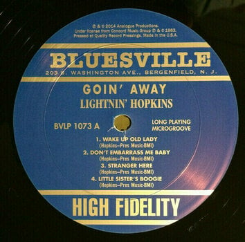 Vinyl Record Lightnin' Hopkins - Goin' Away (LP) - 5